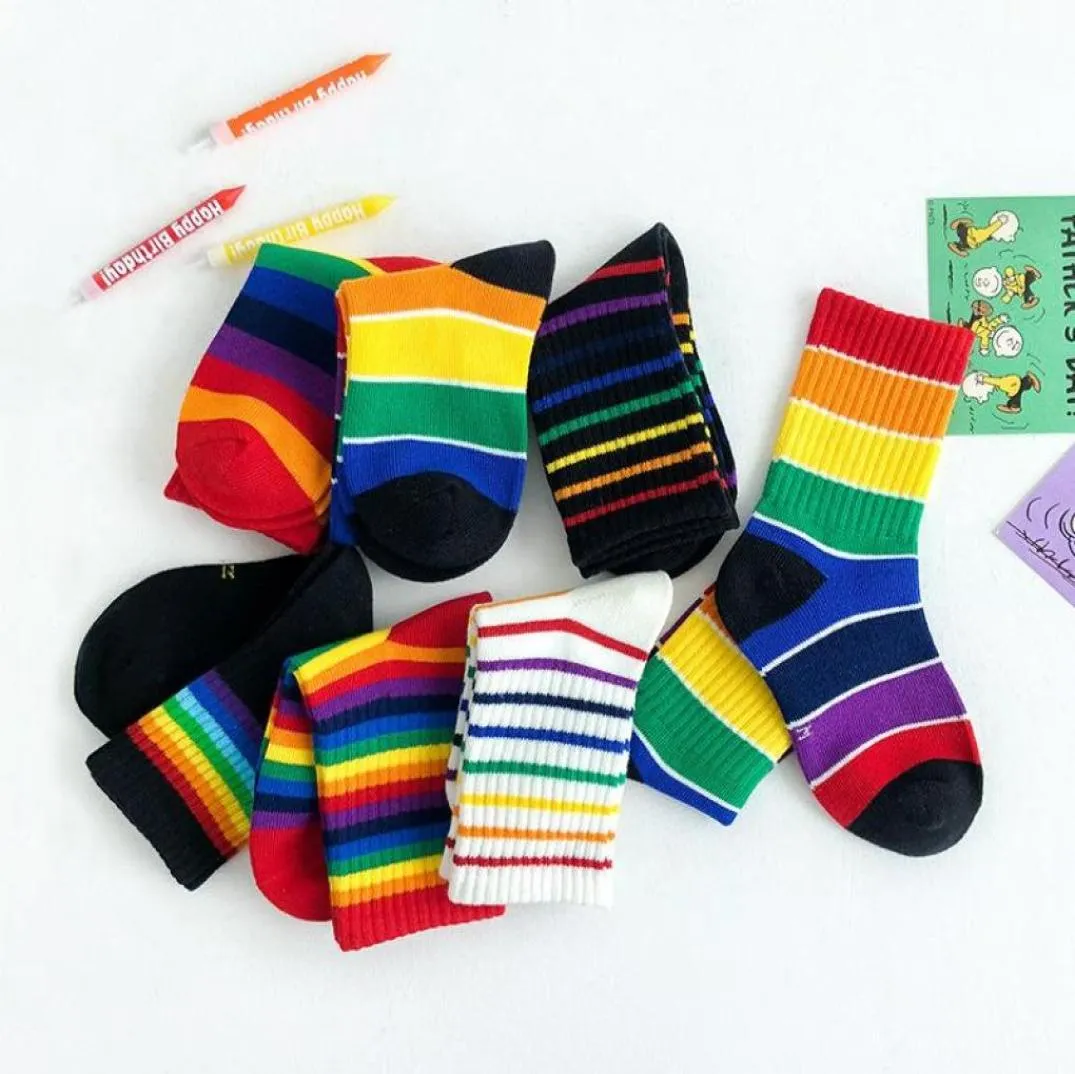 Çoraplar 18 Yıllık Gökkuşağı Çocuklar İçin Sonbahar Bebek Bebek Erkek Okul Kıyafetleri Çocuk Çocuk039S 3 5 7 Pamuk Spor Striped2279945