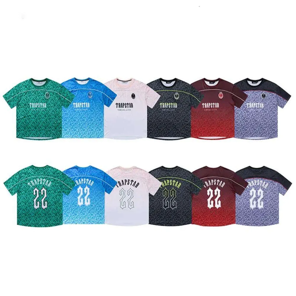 Camisetas de trapstar camisetas de futebol masculino tee feminino de verão casual solto secagem rápida t camisetas de manga curta