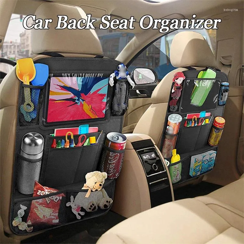 Storage Bags Car Back Seat Organizer With Touch Screen Tablet Holder Automatic Pocket Protector Child Travel Bag
