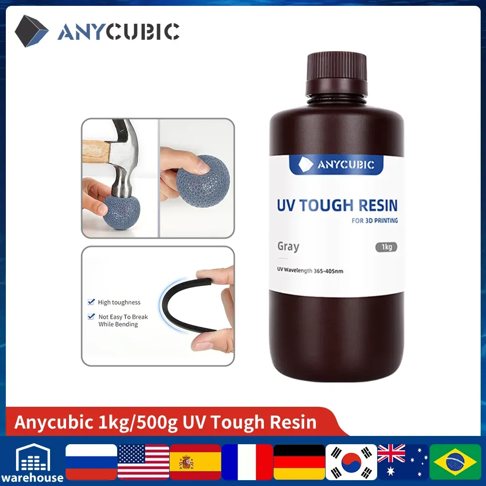CPUs New Anycubic Flexible Tough Resin 405nm Uv Resin High Toughness High Rigidity 3d Printer Printing Materials for Photon Mono X