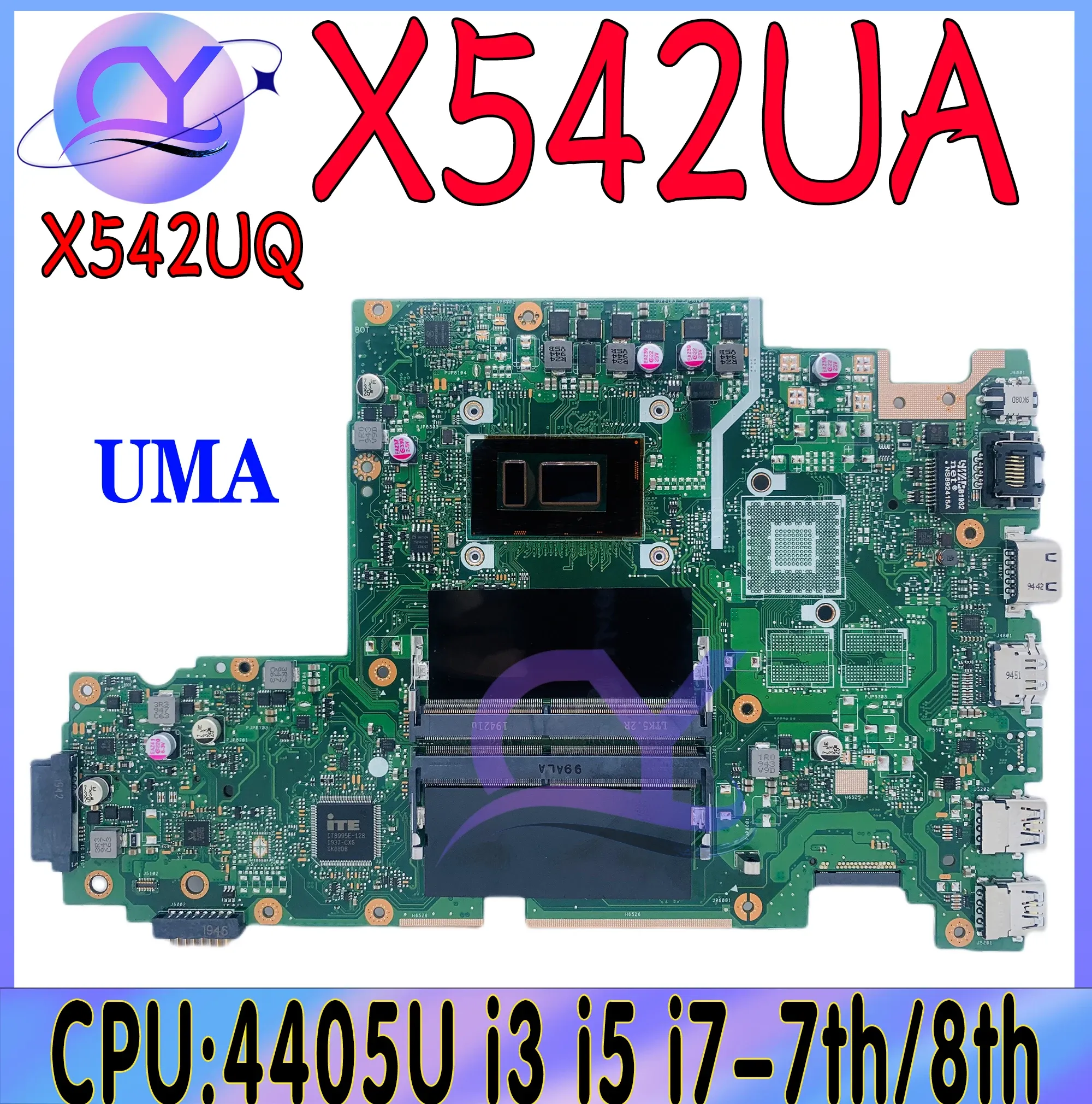 Carte mère X542UN Boîte principale X542U X542UR X542URR X542UQ X542UF X542URV X542UA PROBLÈME MARROPE MARROP avec i3 i5 i77 / 8th UMA / 930MX / 940MX / MX150