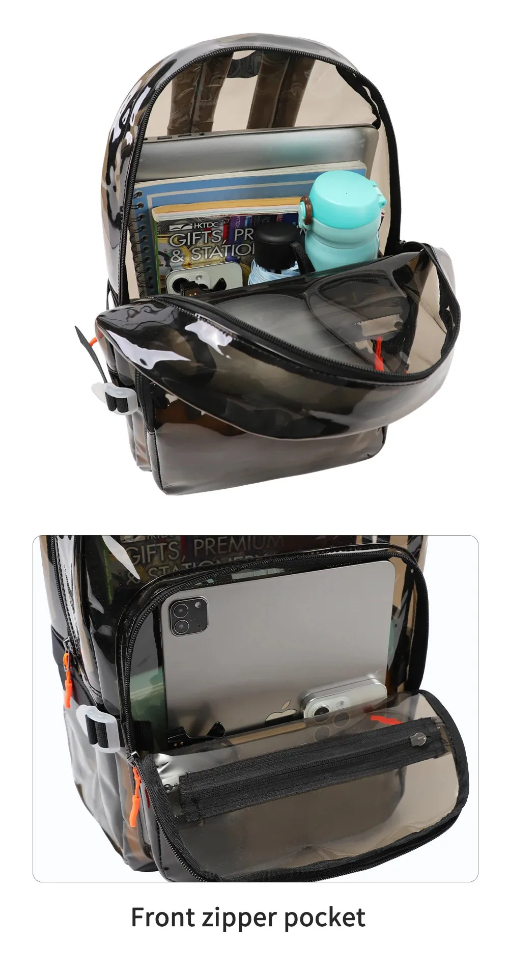 Zaino trasparente impermeabile per laptop da donna per sport_voghion.com
