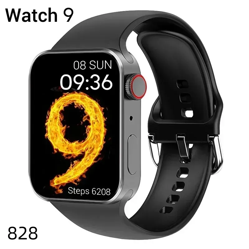 6T Smart Watch Series 9 8 45 mm 2,1 cala mężczyźni Watch Watch Bluetooth Call Bransoletę Bransoletka bezprzewodowa ładowanie Fitness Tracker Sport Smartwatch Iwo dla Android iOS 828dd