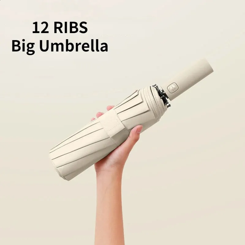 ビッグ12 rib rib骨強い傘拡大直径108cm完全なUVパラソル風と雨抵抗折りたたみ折りたたみバンバーシュート240329