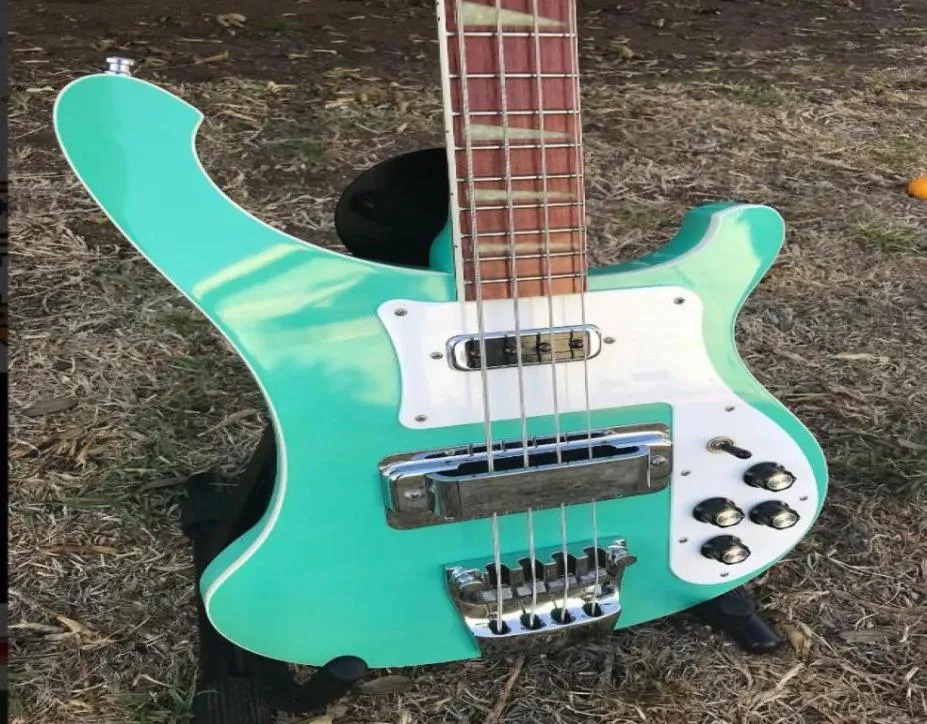 Custom 4 cordes 4003 Bass 20 Fret Sea Sea Green Mono STÉRÉO Sortie RIC 4003 Triangle Inalys Chine Guitare électrique Bass8597934