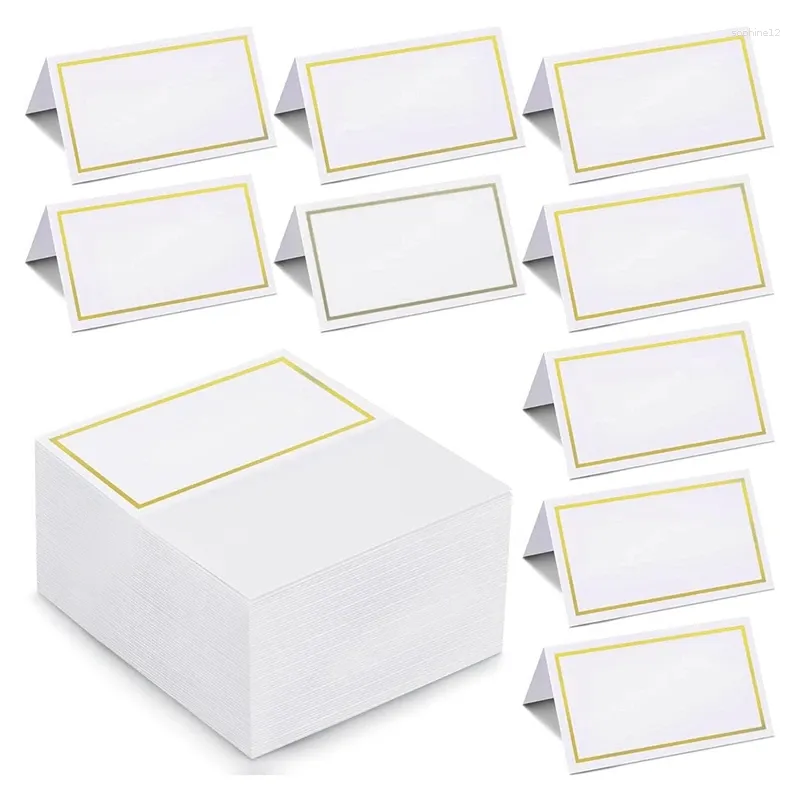 Gift Wrap 150Pcs Place Cards With Foil Border Table Tent Texture Seating Card Blank Escort Name For Setting Durable