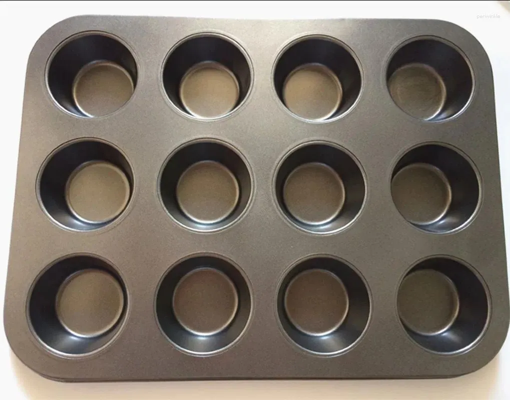 Baking Moulds 12 Round Cake Tins Of Carbon Steel Non-stick Muffin Mold Paper Cups Tools And Supplies Are Easy To Demould