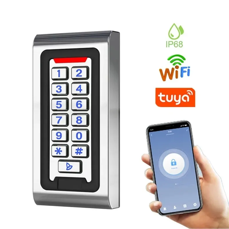 Tuş Takımı Akıllı Tuka Uygulaması WiFi IP68 Su Geçirmez Metal Tuş Takımı RFID Kart Kapısı Erişim Kontrolü Bağımsız Erişim Denetleyici Sistemi Akıllı Cihaz