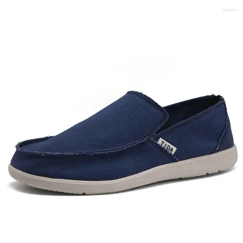 Casual Shoes Men Canvas Boat 2024 Summer Fashion Breathable Soft Driving Brand Lightweigh Slip-on Loafers Plus Size