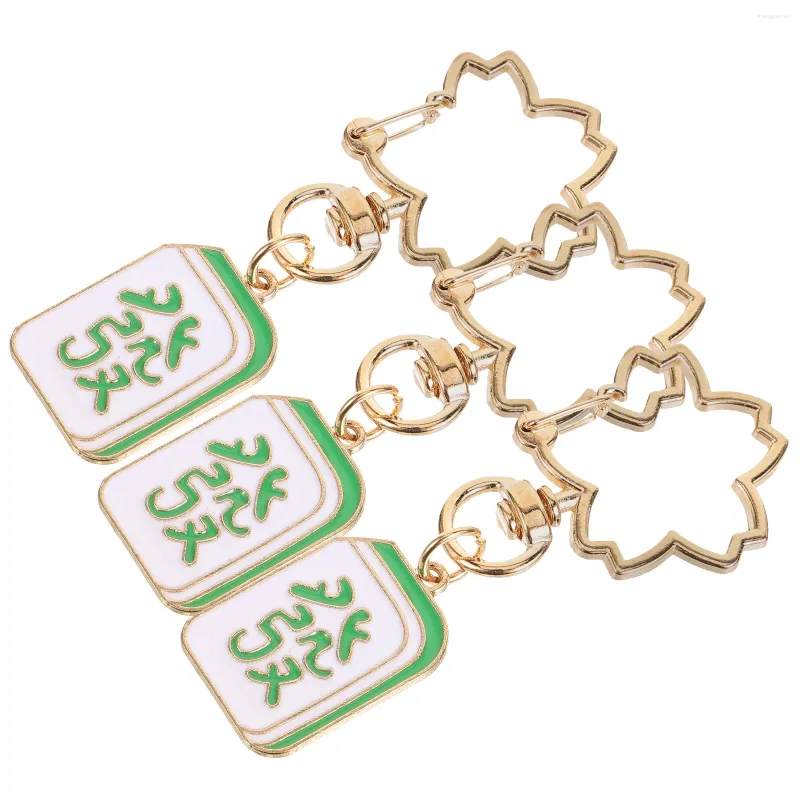 Keychains 3 Pcs Key Fob Mahjong Keychain Decor Bag Pendant Wallet Funny Lovely Creative Keyring Child