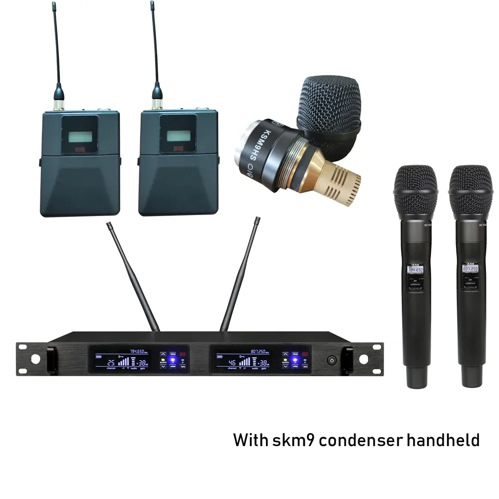 Mikrofoner Leicozic QLX24D Dual Microphone Wireless Systems Headset Microfone Lavalier Mic Handheld Condensor Microfono Condensador