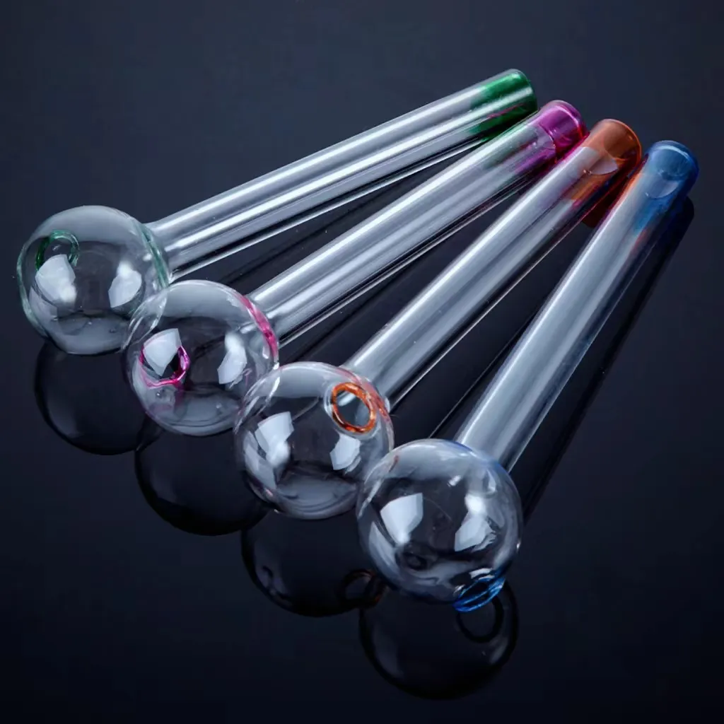4 I nch Multicolors -Glasöl -Brennerrohrrohrstroh Strohhalm Gerade Glasrauchrohre mit 4 Farbe für Wasserbongzugriffe SW17