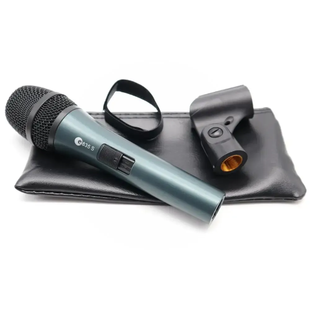 Microfones Melhor Microfone Vocal Supercardióide de Qualidade E835S !!E835 Professional 835 Karaoke Dinâmico de Mão de Mão com fio Microfona Classic Microfone