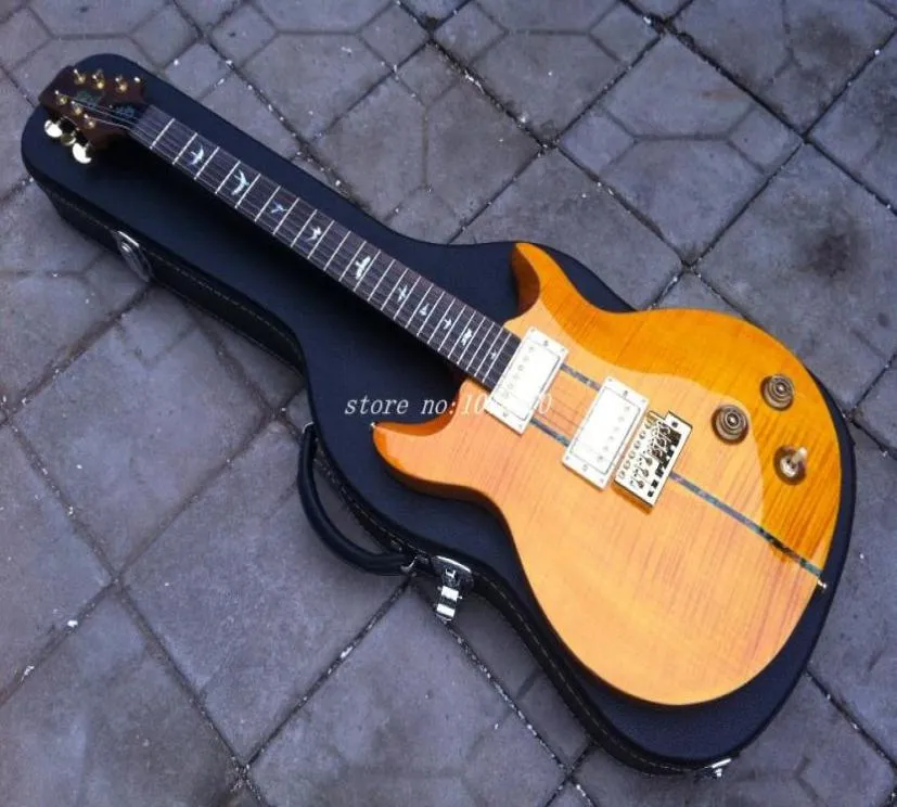 Ganz Neuankömmling Santana Model E -Gitarre gelber Burst mit Fall 20186188279