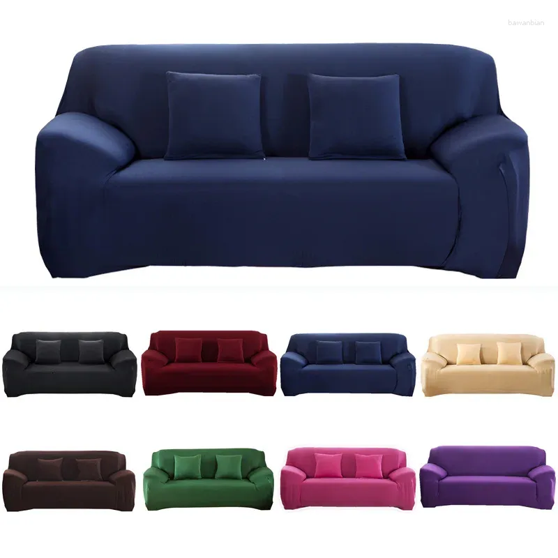 Stuhlabdeckungen 1PC Solid Color Elastic Sofa für Wohnzimmerecke Couch Couch Deckbezüge Slipper