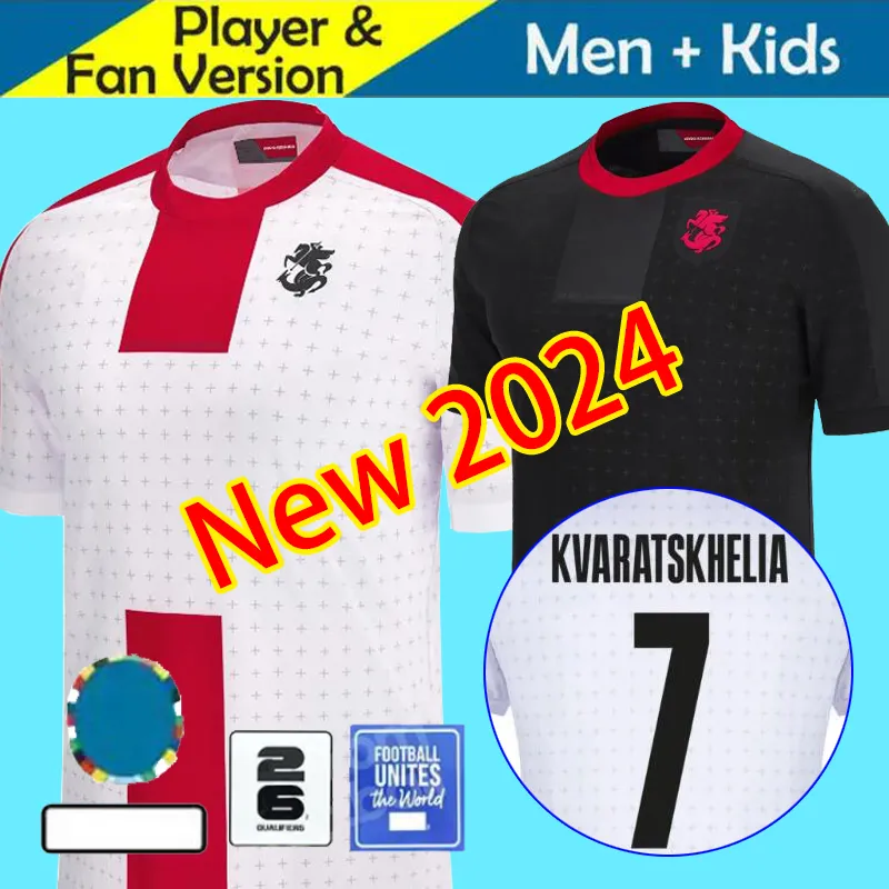 24 25 Georgia Soccer Jersey Kvaratskhelia 2024 Euro Cup Islands Drużyna Narodowa Drużyna Drużyna Piłka nożna Chakvetadze Davitashvili Kvilitaia Mikautadze Zivzivadze