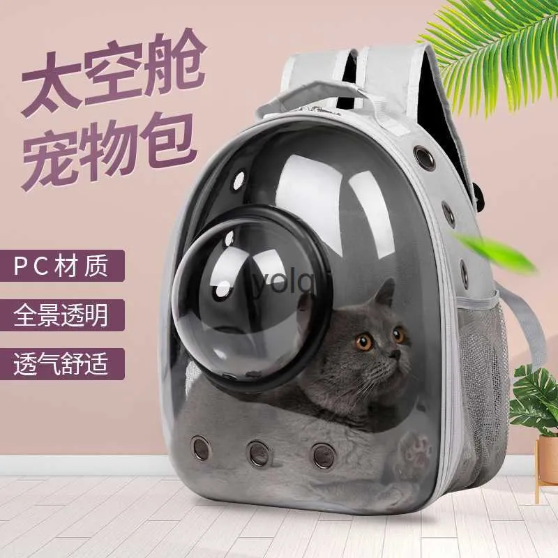 Cat Carriers Crates House Pet Bag Cat Cat Pet Pet Bealdered Space Space Capsule Out Portable H240407