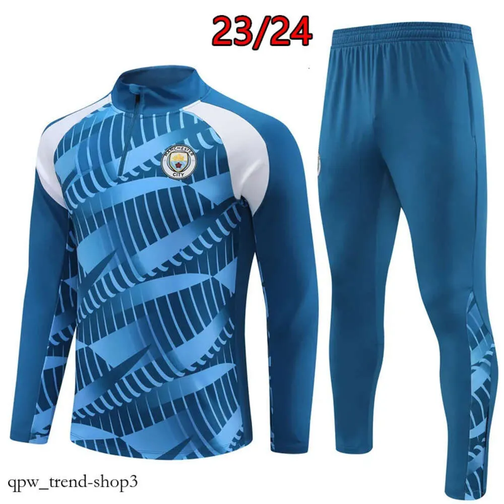 2023 2024 Man City Soccer Traitu de rastreo Hombres y niños 23 24 Traje de entrenamiento de chándal de fútbol Jogging Chandal Futbol Survetement 376