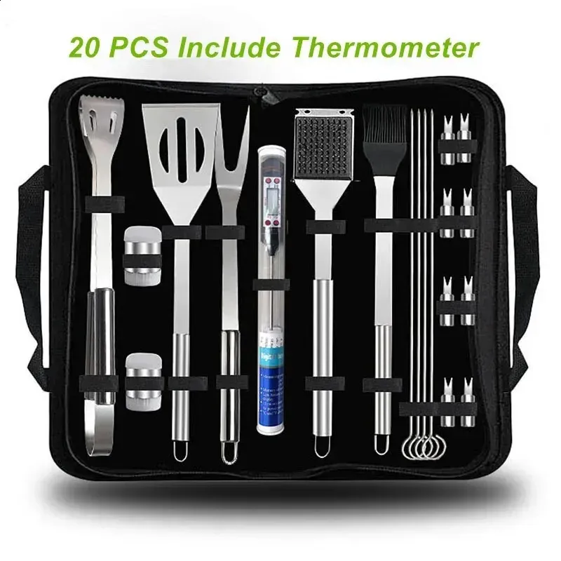 BBQ Tools Set Barbecue Utensil Accessoriesthermometer Grillzubehör Outdoor Gril Tools Set BBQ Utensil Set 240329