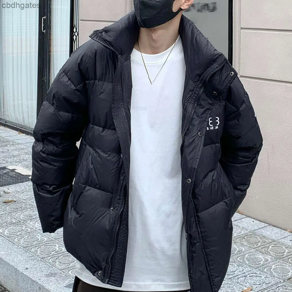 High quality Down Jacket Balencaiiga Designer Coats Correct Version Winter New Paris b Family English Long Sleeved Jacket with High Collar Warmth Fashion Down Y UUYH