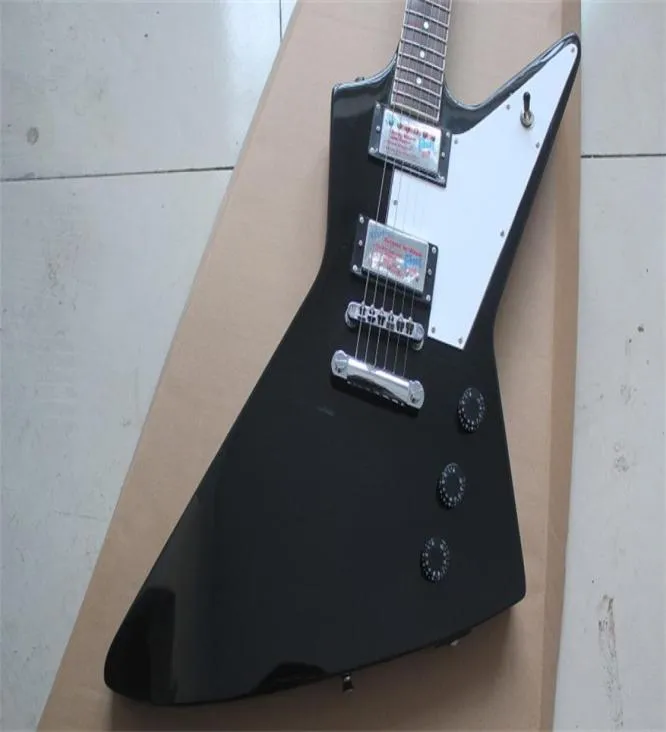 mahogany wood black explorer electric guitar012345671136367