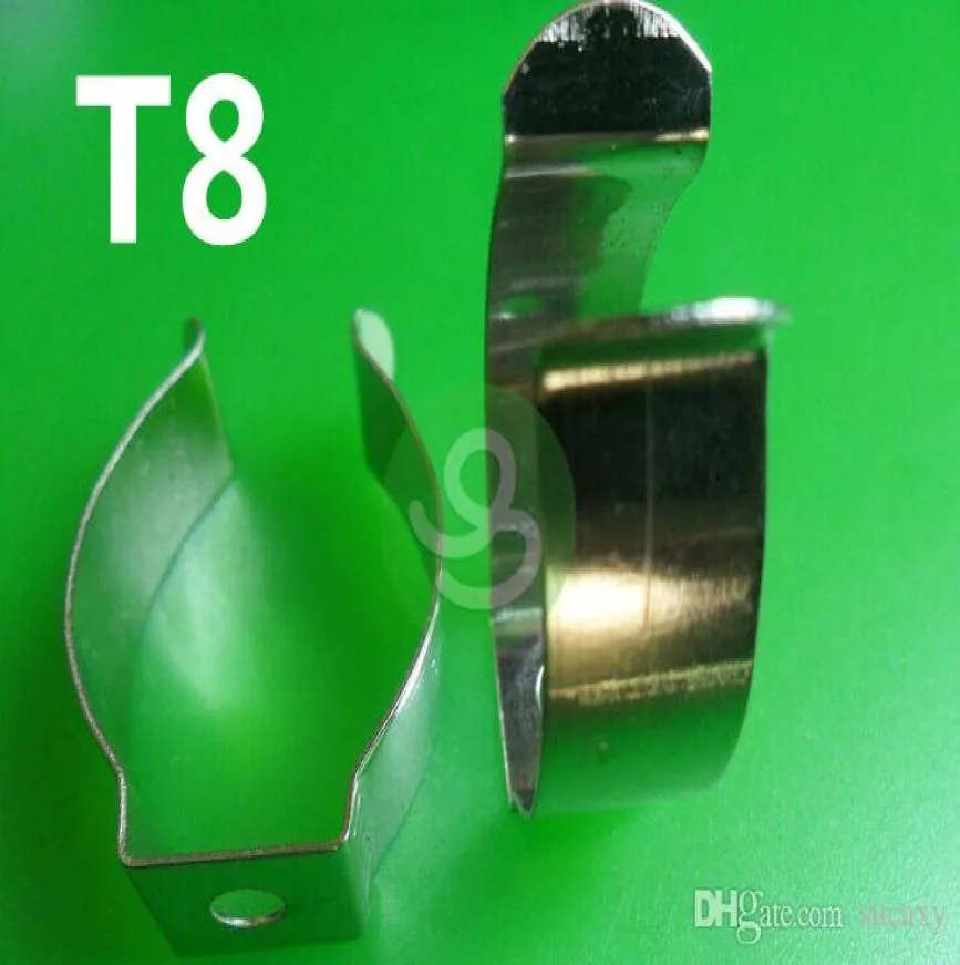 T5T8T4 Lamprohr Klemmringrohr -Klemmstütze Clip Leuchte Klemmklemme Federschnalle Metall Clip Fluoreszenzkarte DHL 2087188