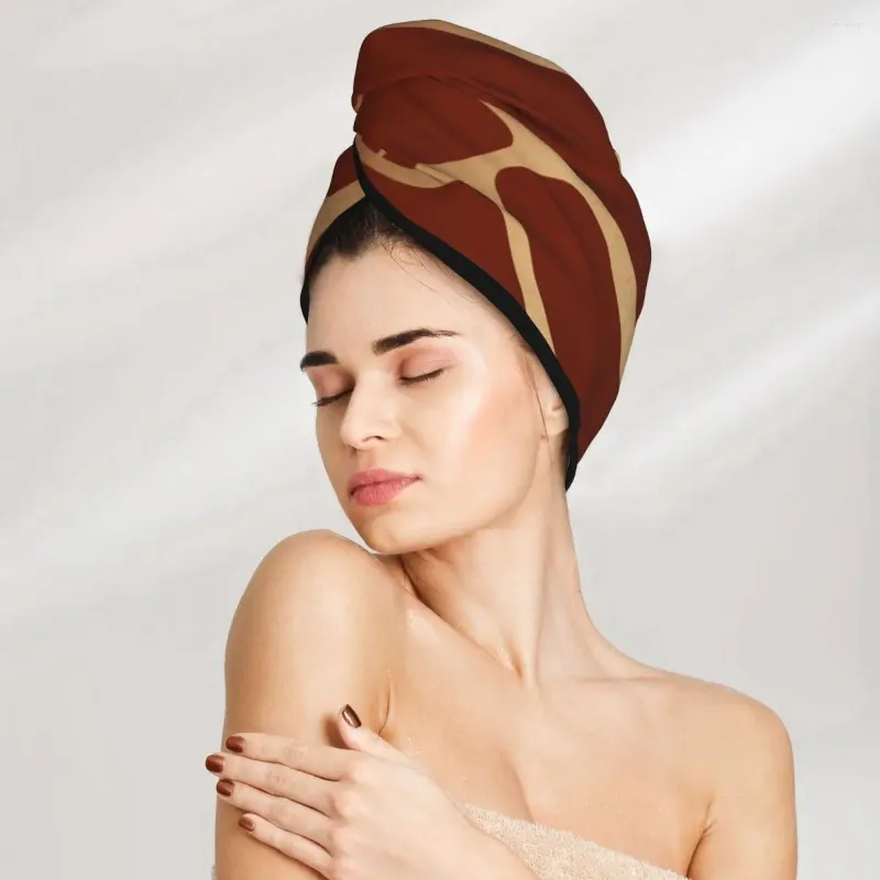 Towel Girl Hair Drying Hat Gold Giraffe Cap Bath MicrofiberTowel Absorption Turban