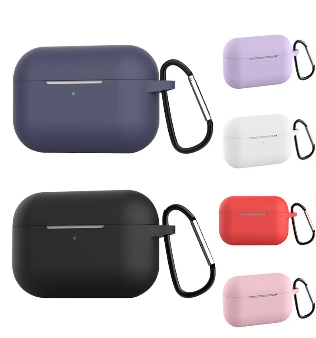 AirPods 3 Pro Siliconeケースソ​​フトウルトラ薄いプロテクターAirPodカバーイヤホンケースフック小売5875168のアンチドロップイヤポッド衣類