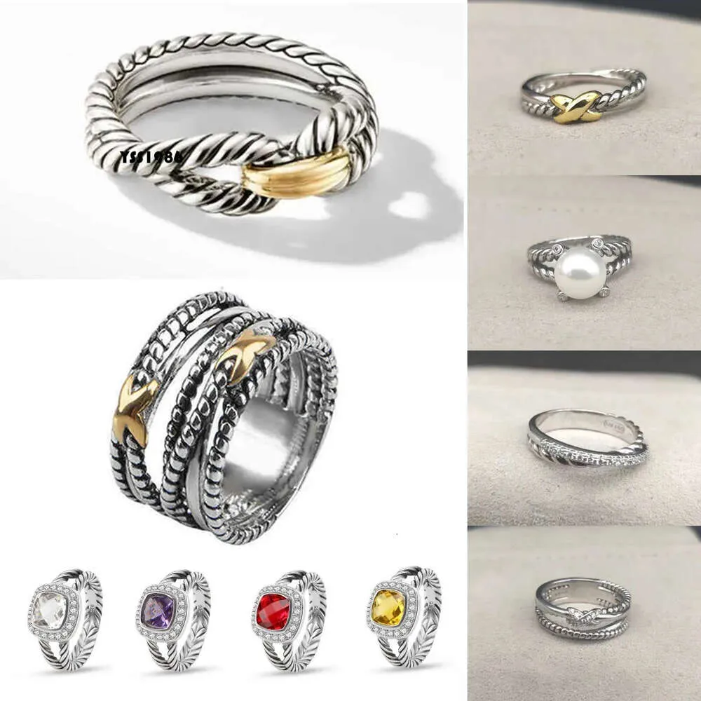 Twisted Women geflochtene Designerringe Herren Modeschmuck für Cross Classic Copper Ring Wire Vintage X Engagement Jubiläum Geschenk