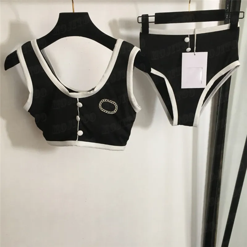 Mulheres Biquíni Split Bikini com tanque de sling de broche