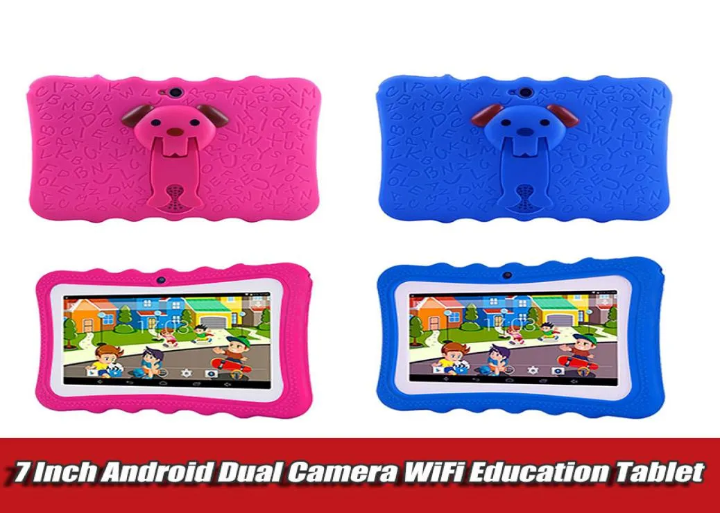 7 inch Kids Tablet PC with holder Quad Core children laptop Android 44 Allwinner Educational APP wifi IPS Screen protective cover8540021