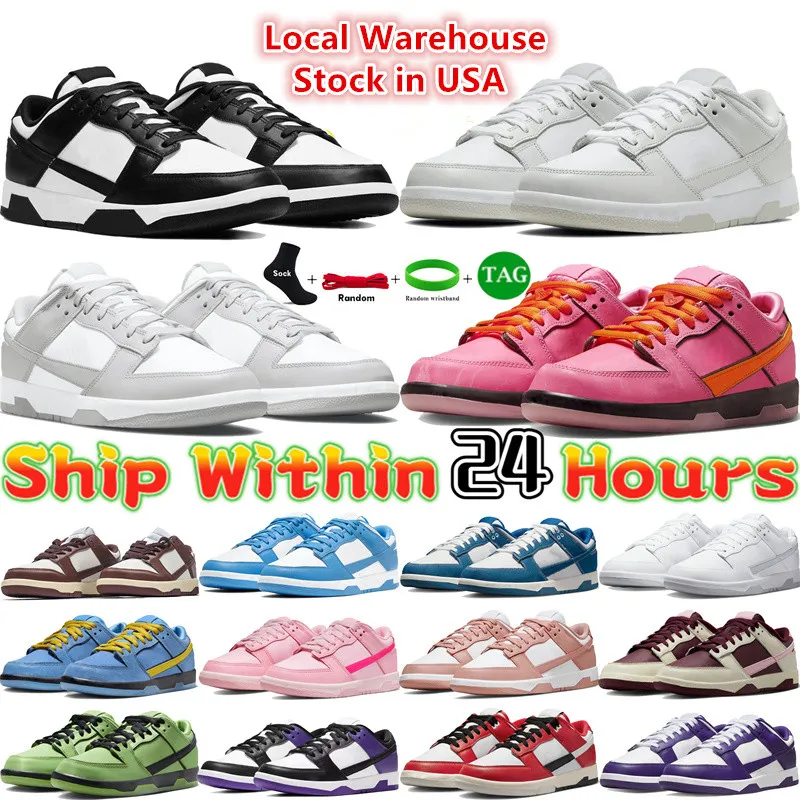 Local Warehouse designer women Running Shoes panda low sneakers White Black Pandas Triple Pink Grey Fog Shadow Pigeon US Stocking in USA womens mens sports trainers