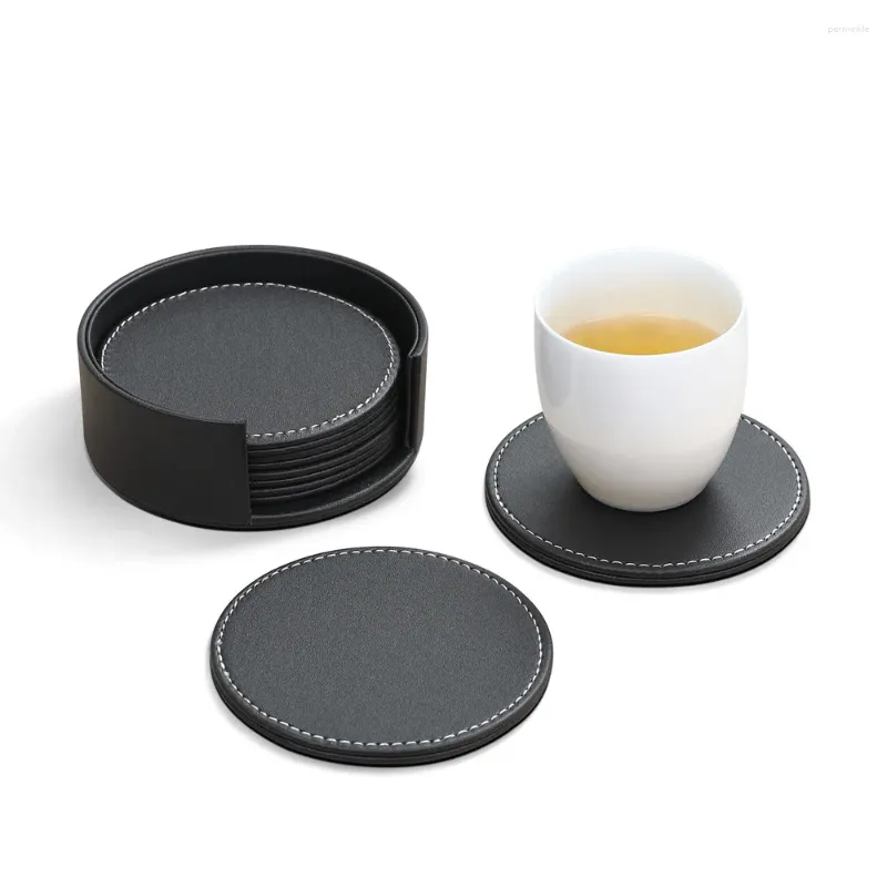 Party Supplies Custom High Quality Leather Set Non-slip Insulation Placemat PU Creative Tea - 6 Pieces