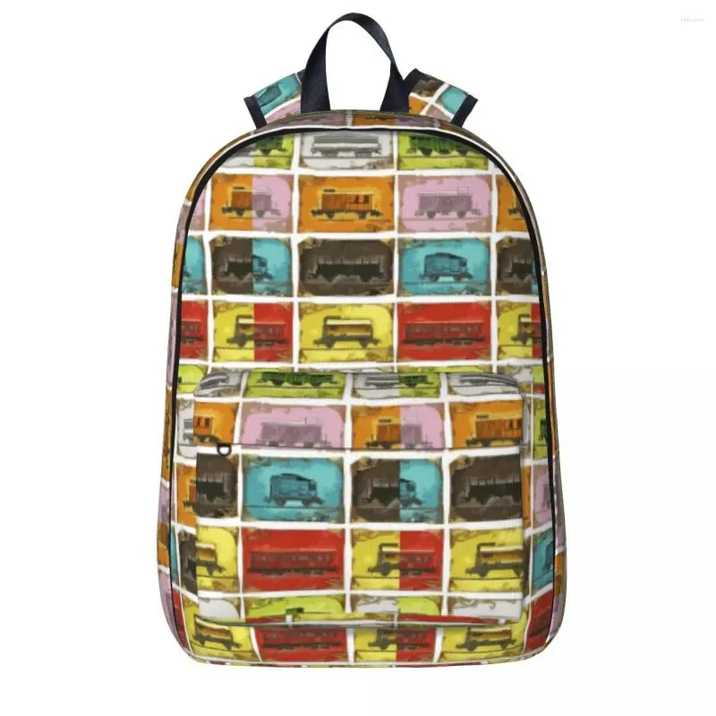 Backpack Ticket To Ride The Trains On White Backpacks Boy Girls Bookbag Students School Bag Cartoon Rucksack Laptop Shoulder