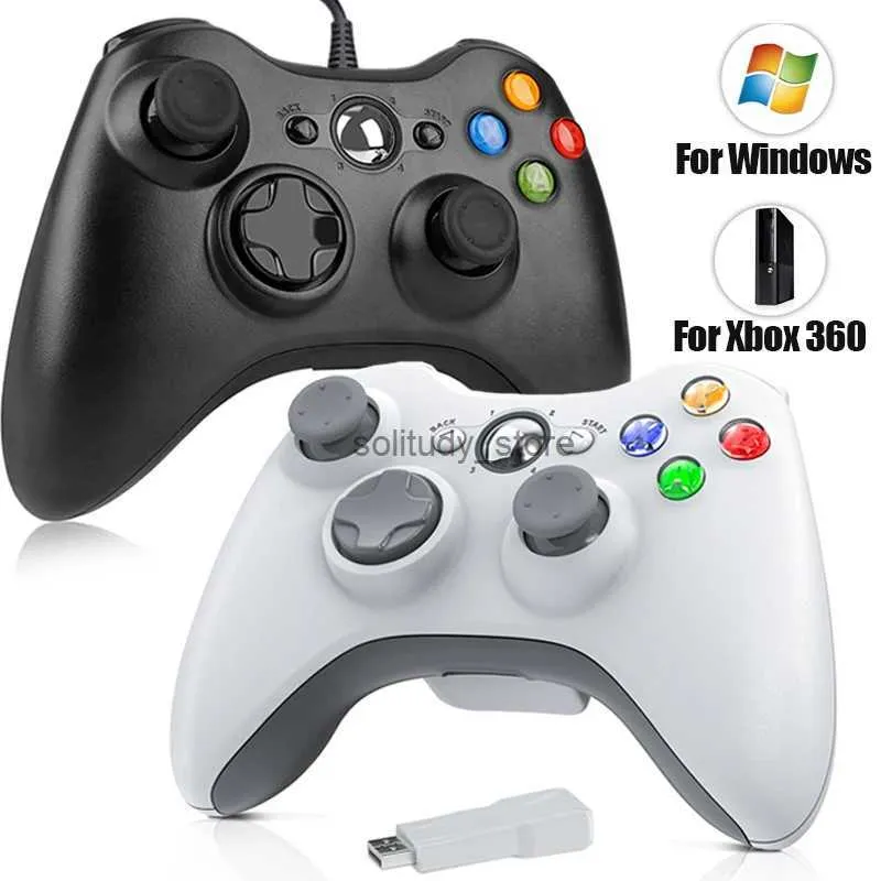 Contrôleurs de jeu joysticks wireless / fil 2,4g Contrôleur de jeu PC 6 axes Joystick double vibration Xbox360 / Widow Video Game Board Q240407