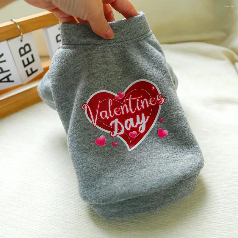 Vestuário para cães Love Heart Impresso coletes de dois pés cinza Button aberto roupas de estimação com tração fantasia de fivela chihuahua roupas