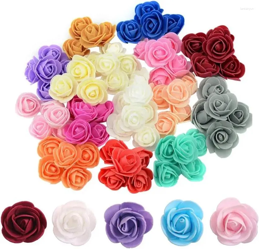 Decoratieve bloemen 50/100/200 stuks kunstmatige rozenbloem 3,5 cm schuim bruiloft kerstdecor voor huis diy geschenken doos