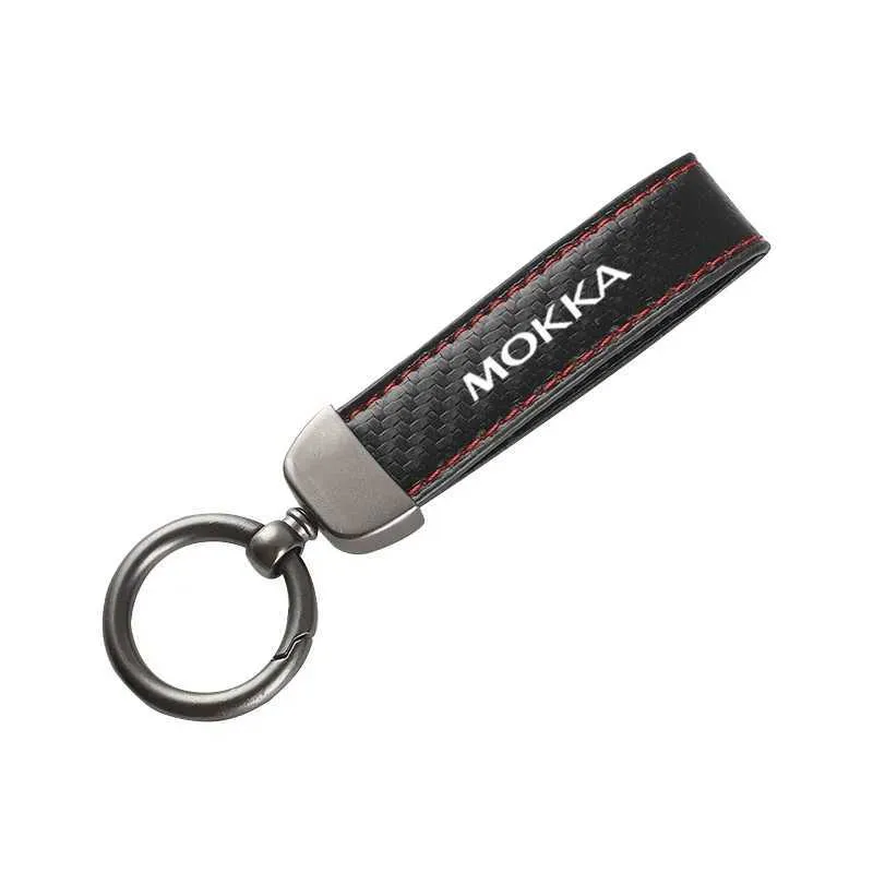 Keychains Lanyards Leather car keychain horseshoe buckle jewelry with automotive accessories for Opel Mokka x e 2022 Q240403