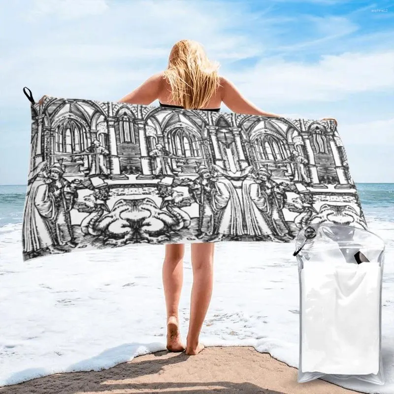 Towel Apocalyptic Illustration No.10 Measure Temples Witnesses Quick Dry Graphic Vintage Sweat Gym Light Weight Novelty