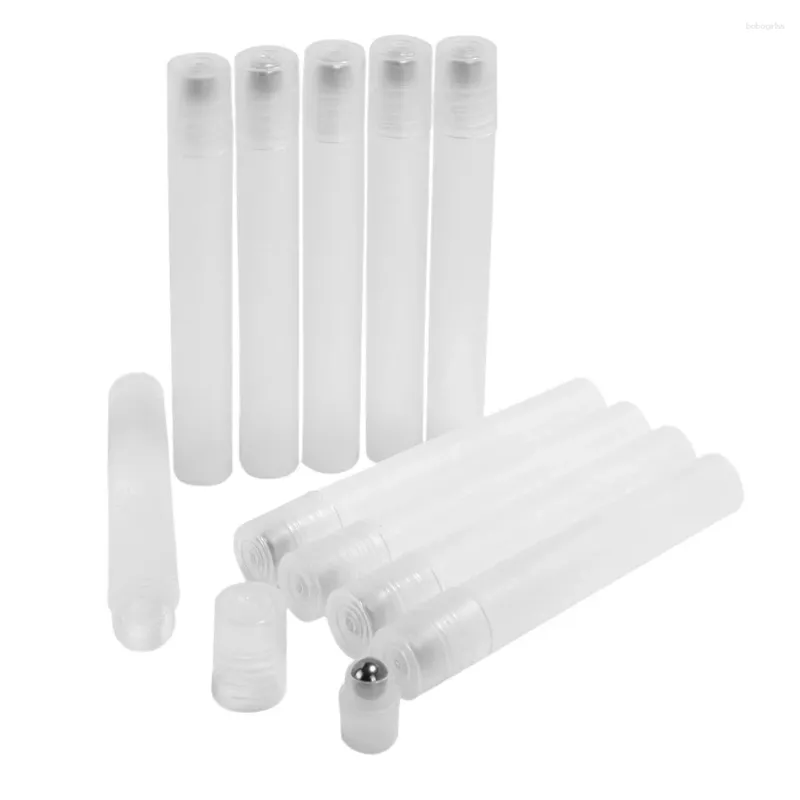 Storage Bottles 10pcs 10ML Roller Ball Refillable Essential Oils Metal Container For Perfumes