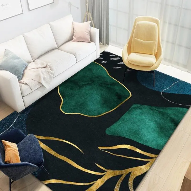 Carpets 120x180cm marbre jacquard vert cristal velours tapis mécanical wash tapis de plancher absorption d'eau