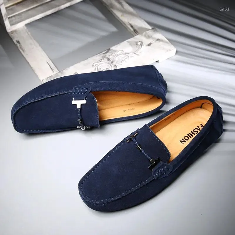 Casual Shoes Brand Design Men Penny Mocos de couro genuíno formal British Style Flats Drivando Sapatos para Hombre