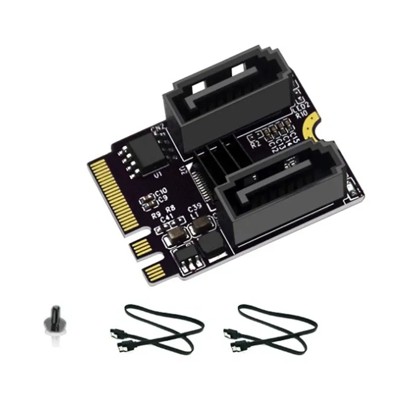 Cards M2 a SATA3.0 Chave da placa de expansão A + E WiFi M.2 para SATA Card Adaptador de disco rígido sem instalação do driver JMB582 Chip