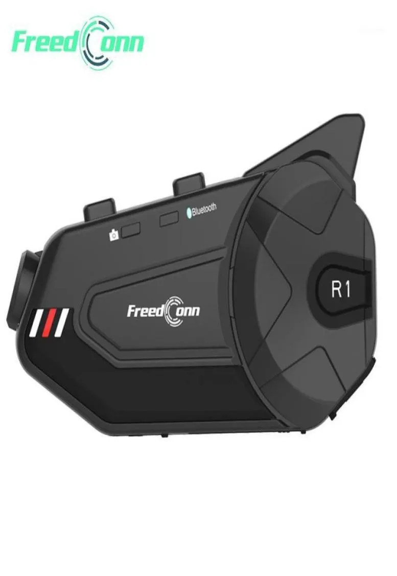 DConn Motorcycle Group Intercom Waterproof HD obiektyw 1080p wideo 6 Riders Bluetooth FM Helmet Helmet Zestaw słuchawkowy R1 ​​Plus Recorder11091456