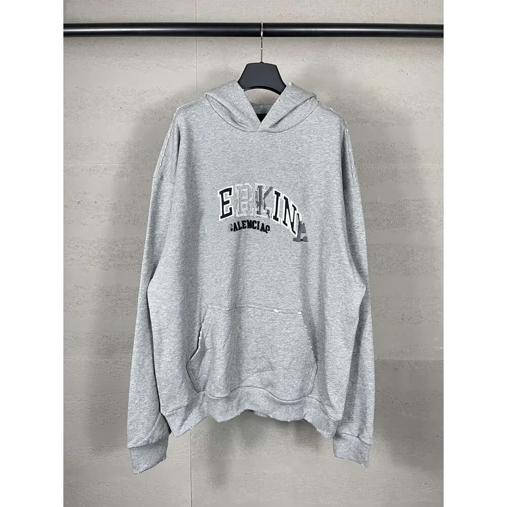 Designer drucken Balencaiiga Paper Hoodies Casual Hoodie Pullover Unisex High Sleved Version Letter Paris B Loose Familie Long Adhäsive Kapuzenklebeband Z2ZW 8YFC EHJ7