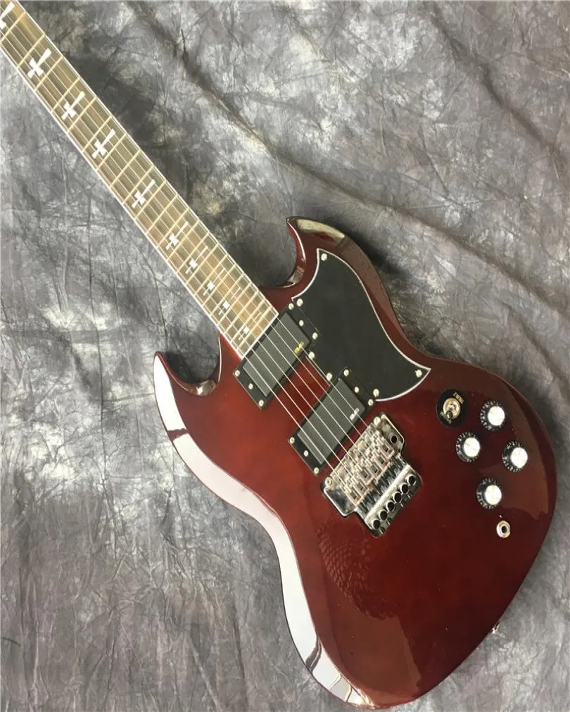 selling Sg wine red electric guitar with Floyd Rose Tremolo Sg guitar and Maple top Sg guitar 1176441