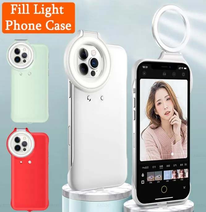 Selfie Light Portable Mobile Fase för iPhone 12Pro Max Flash LED -ringfyllning Ljus bakåt för iPhone 1212 Pro New Case1418163