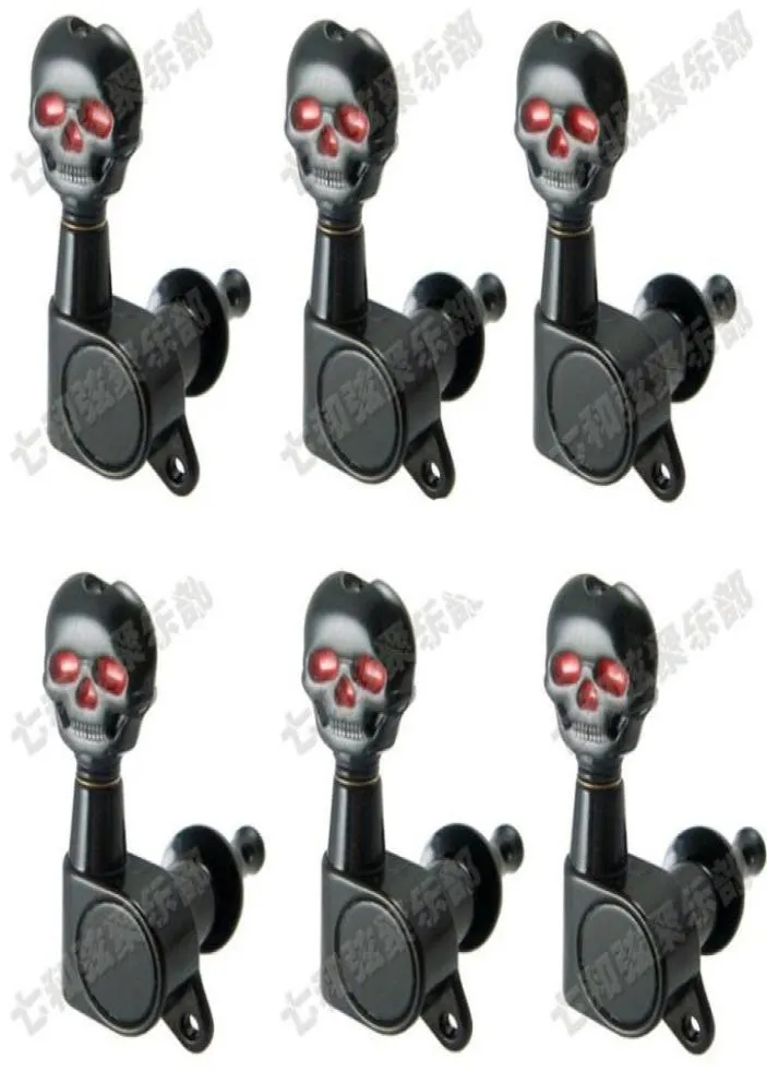 ACCESSOIRES DE GUITARE NOIR 6R POUR GUITARE ÉLECTRIQUE COURTS SKULL BOUTON DU BUTIN