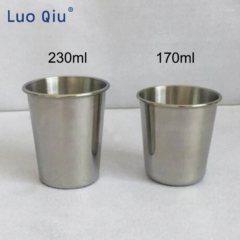 Cups Saucers 170ML/230ML Stainless Steel With Juice Beer Portion Tumbler Pint Metal Kitchen Drinking Bar Supply 10pcs/lot