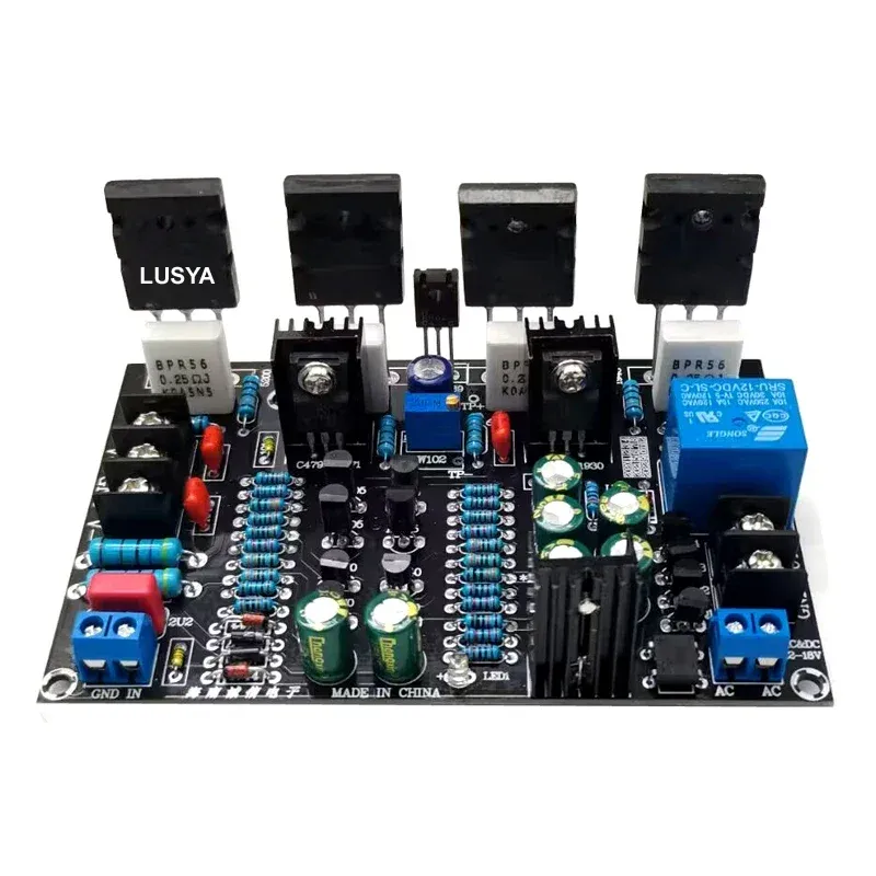 Versterker Lusya Upgraded versie 200W Mono Power Amplifier 5200 1943 High Power Tube AMP Board met luidsprekerbeschermingsrelais